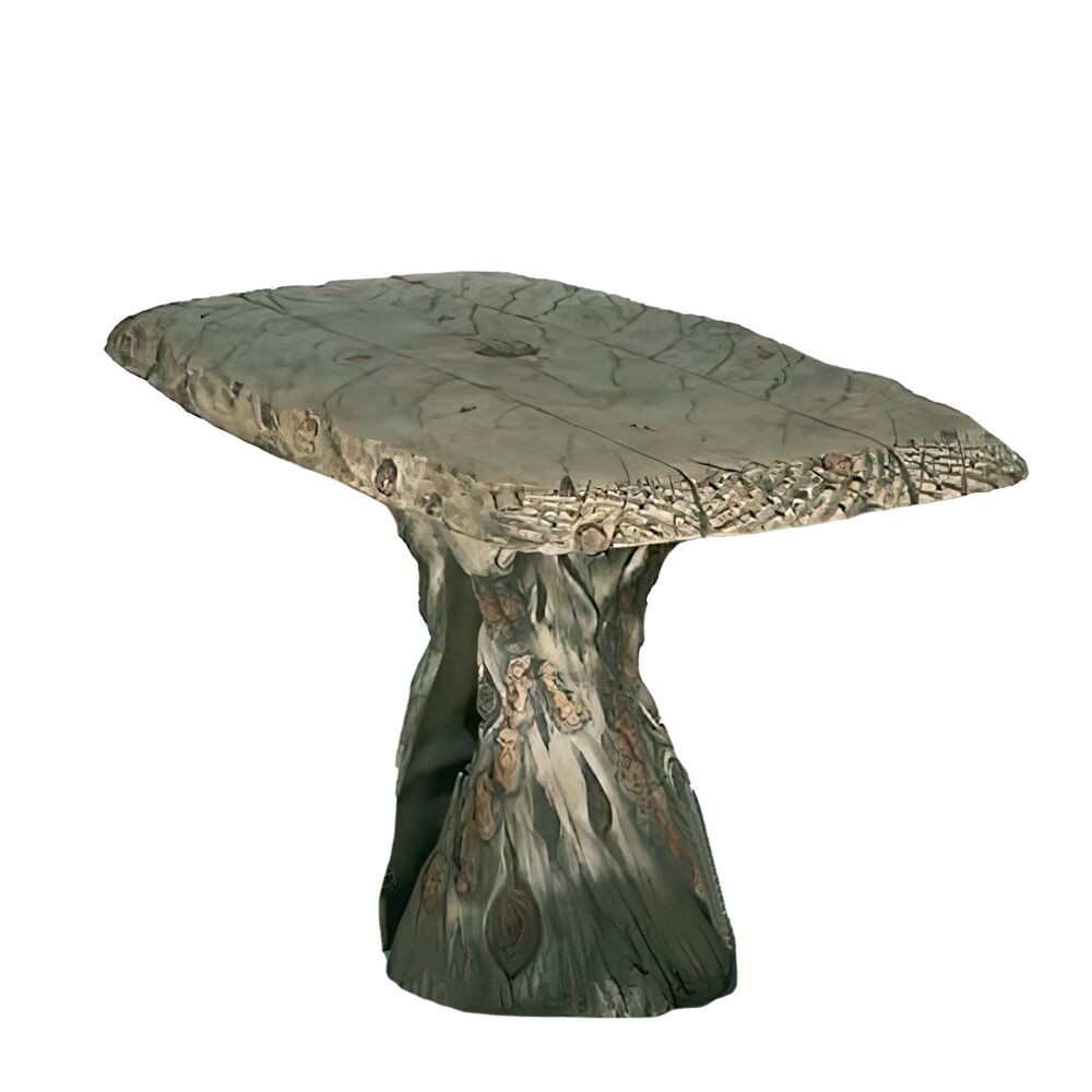  Sitzgarnitur Aus Steinguss Für Den Garten - Tisch, Bänke & Hocker Im Holzdesign - Tharalea