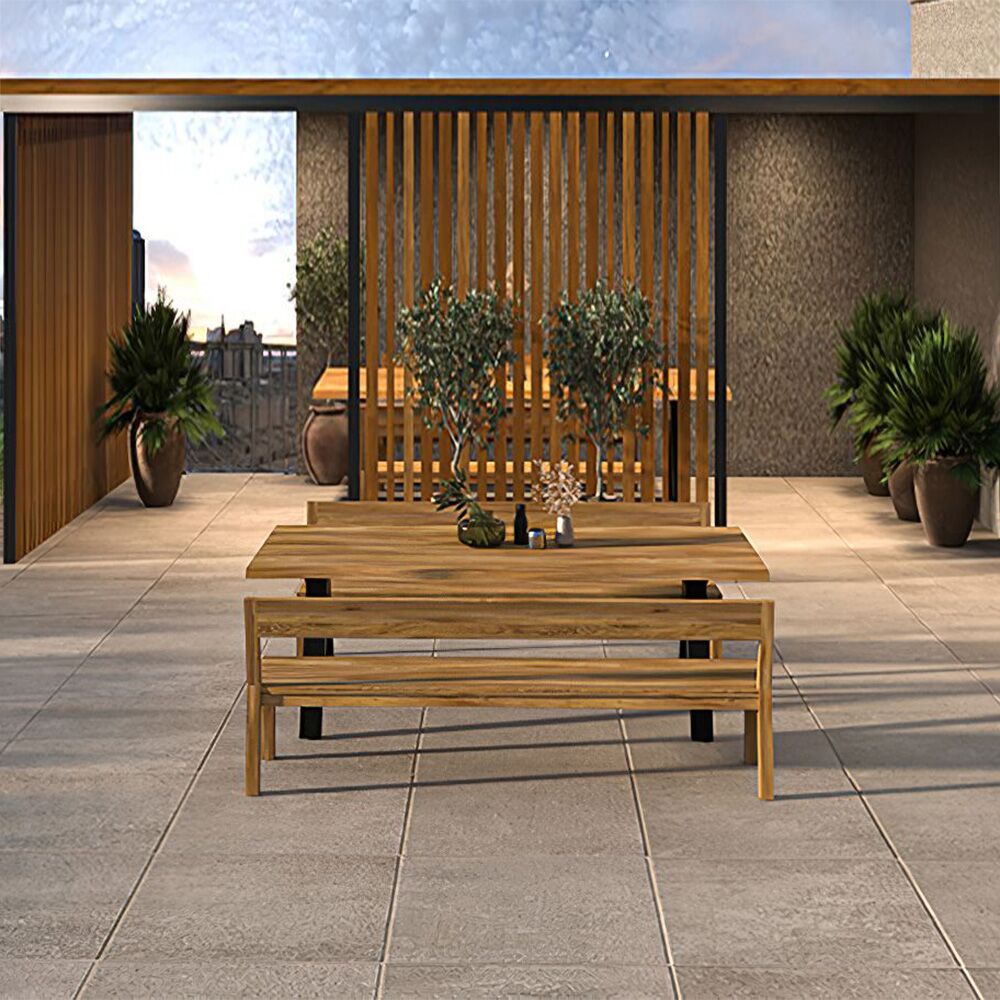  Sitzgruppe Mit Einzigartigem Teakholz Gartentisch Und Bänken - Brianna Sitzgruppe