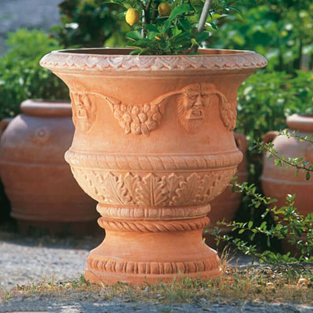 Sockel Aus Terrakotta Mit Ornament - Phiodora