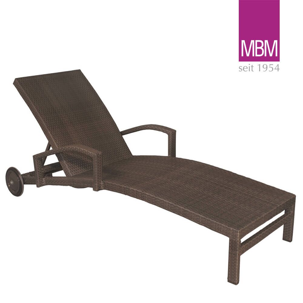  Sonnenliege Mit Rollen - MBM - Verstellbar - Alu & Polyrattan - Gartenliege Bellini