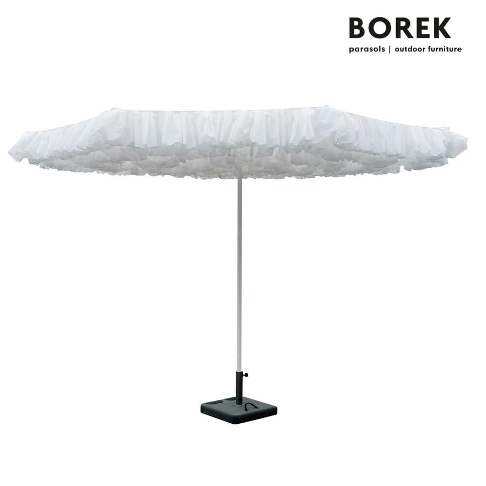  Sonnenschirm Weiß - Borek - Rund - Ausgefallen - Aluminium Rahmen - Monroe Sonnenschirm