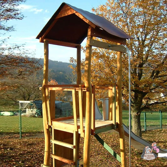 Spielturm Mit Feuerwehr-Stange Und Rutsche Für Den Kinderspielplatz - Spielturm OK