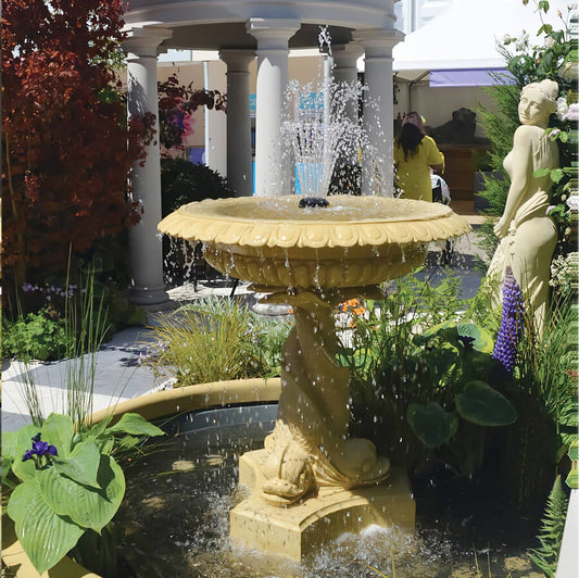 Springbrunnen Mit Fisch Säule Aus Sandsteinguss - Rossetti