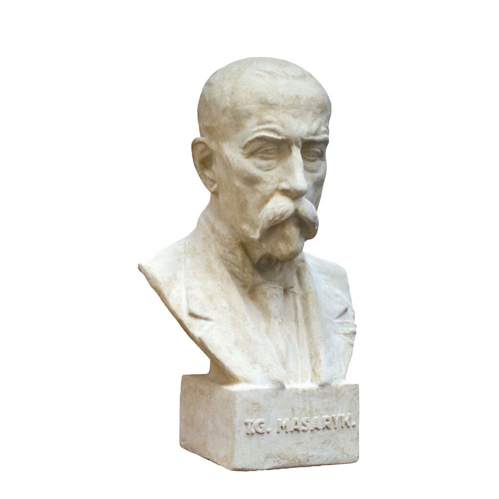  Staatspräsident Der Tschechoslowakai T.G. Masaryk - Büste Aus Steinguss - Tomas