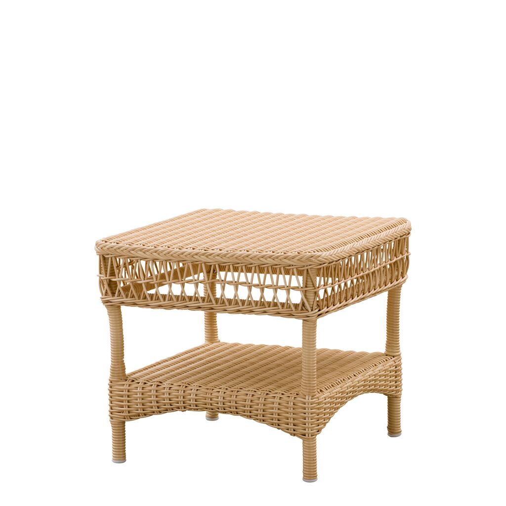  Stabil Geflochtener Outdoor Beistelltisch Aus Aluminium Und Rattan - Beistelltisch Smilla