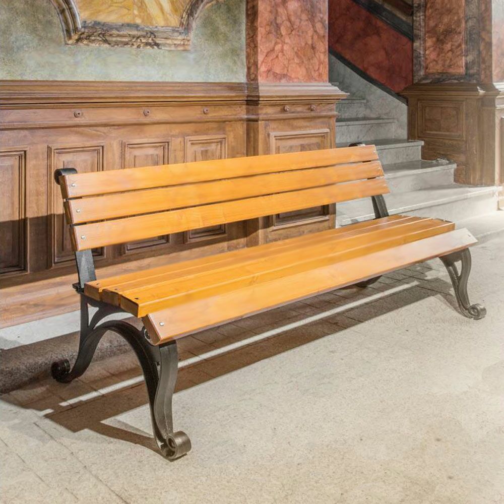  Stadt- Und Gartenbank Ohne Armlehne - Holz Und Gusseisen - Eldor