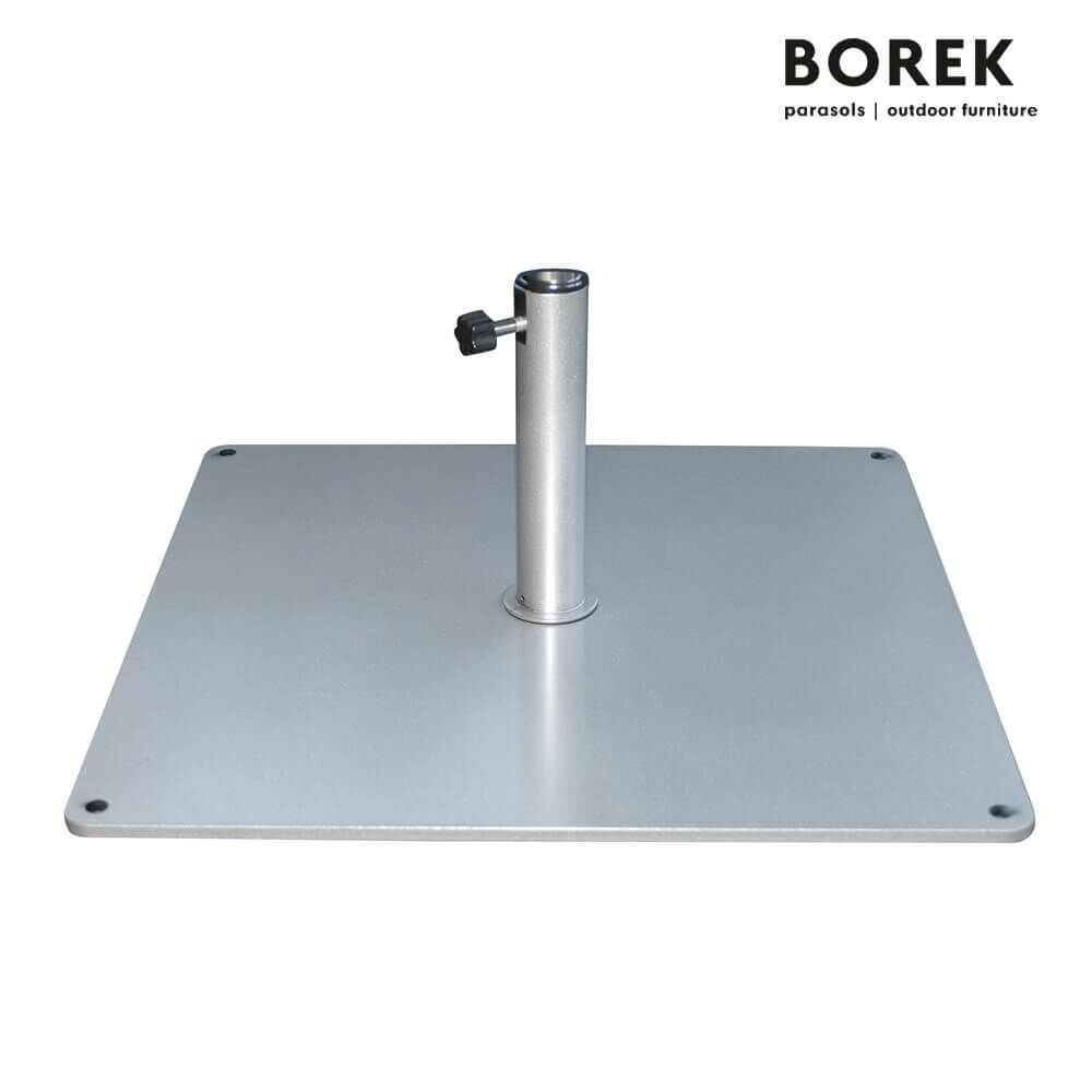  Stahl Platte Als Sonnenschirm Ständer Von Borek - Silber - Stahl Schirmständer