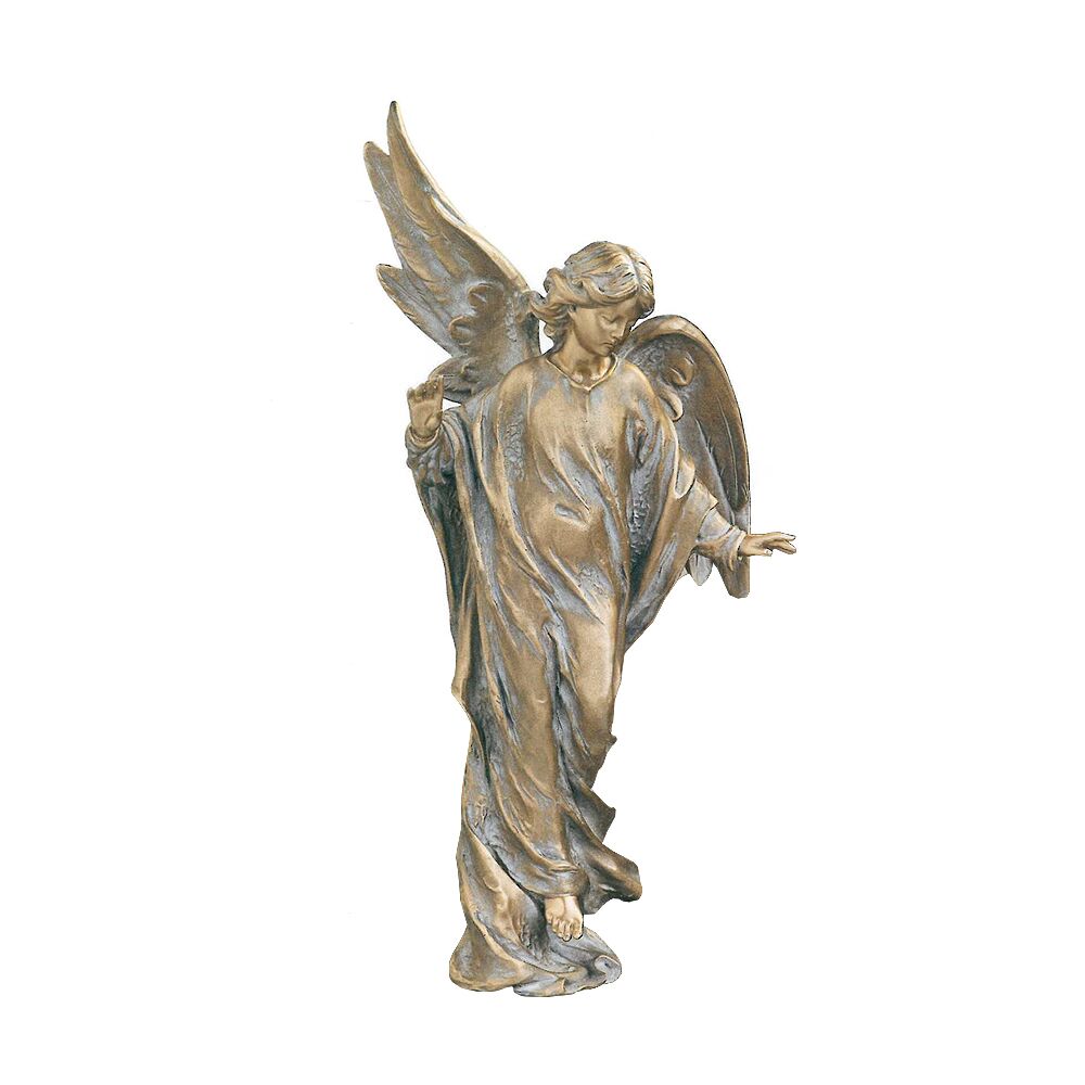  Stehende Engelstatue Aus Bronze Mit Wachsgusspatina - Ephenor