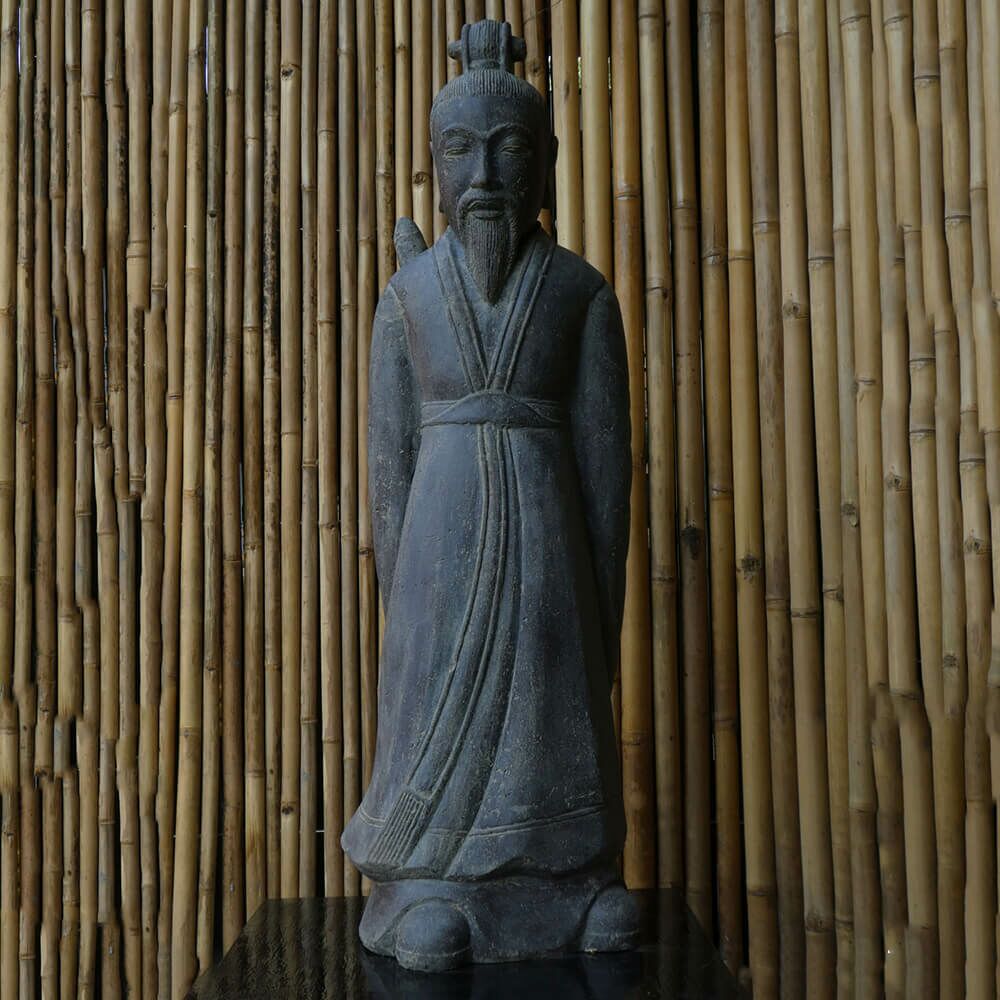  Stehende Samurai Krieger Skulptur Mit Schwert Aus Steinguss - Barromeo