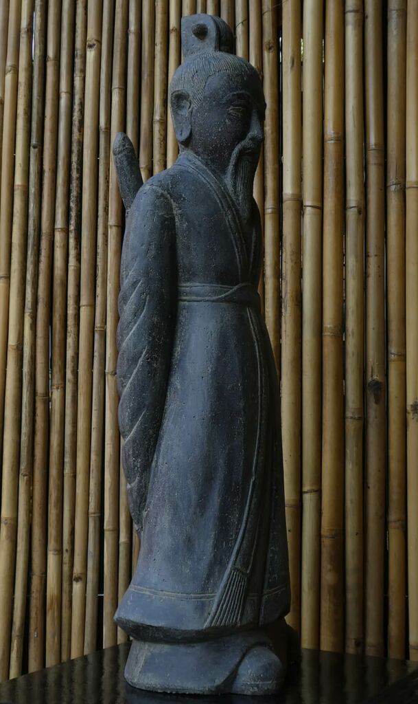  Stehende Samurai Krieger Skulptur Mit Schwert Aus Steinguss - Barromeo