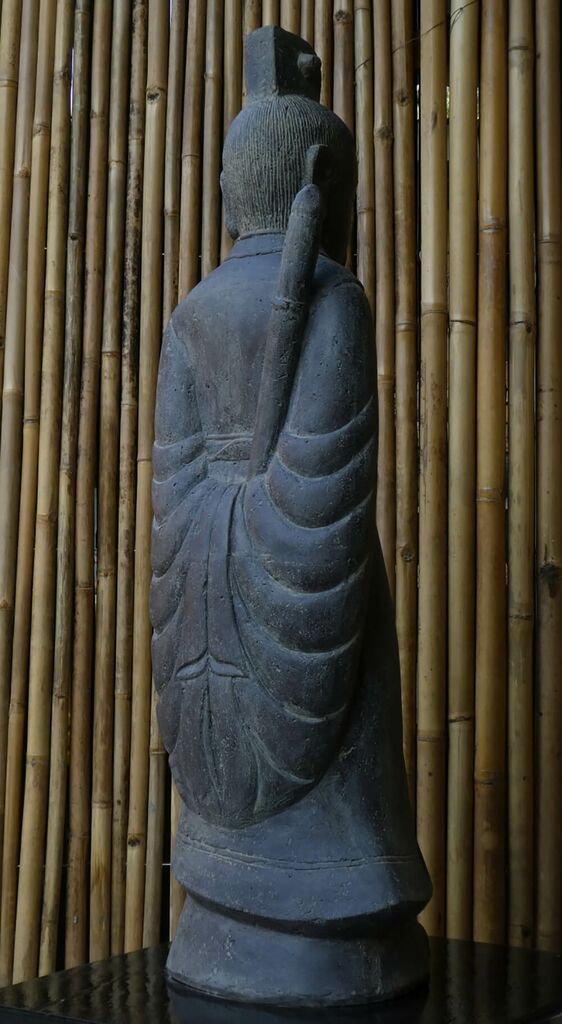  Stehende Samurai Krieger Skulptur Mit Schwert Aus Steinguss - Barromeo