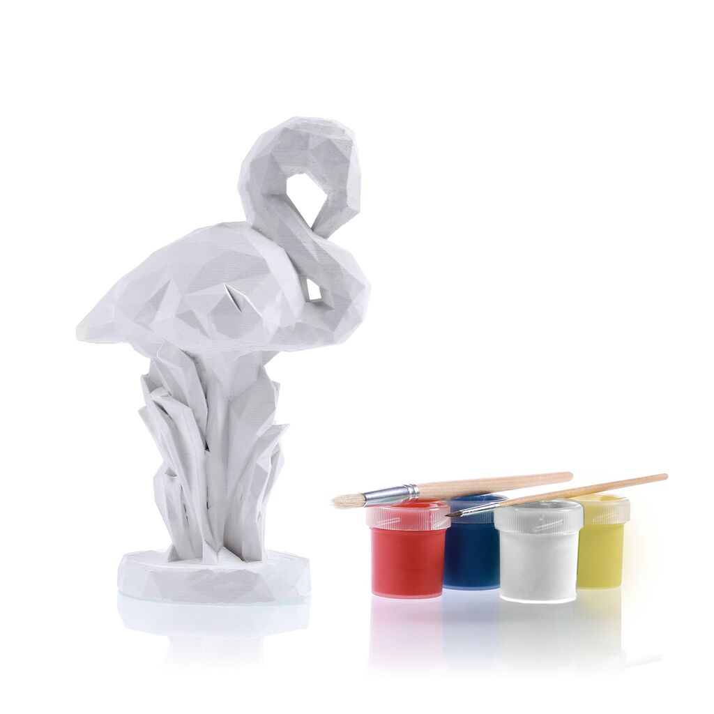  Stehender Flamingo Aus Gips Für Kinder - Moderne Malskulptur - Elmina