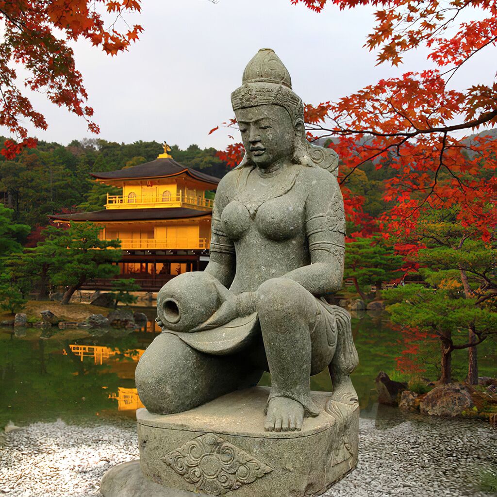  Stein Figur Asiatische Gottheit Shiva - Parede