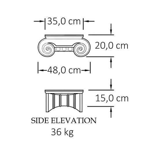  Stein Kapitell Jonisches Design Für Runde Säulen - Ricbert