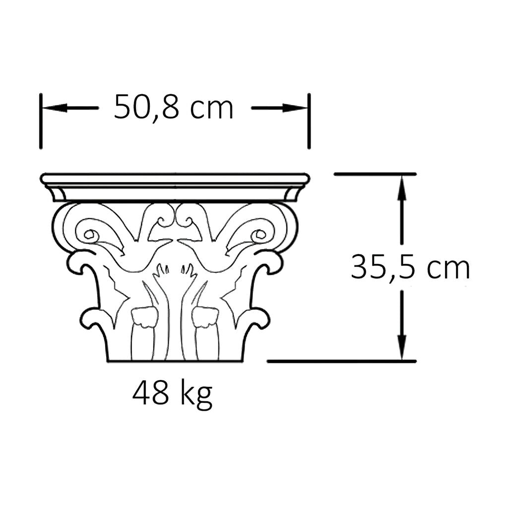  Stein Kapitell Korinthisch Für Pilaster Rund - Winta