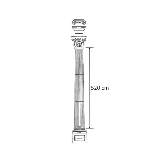  Stein Rundsäule Mit Kapitell Korinthisches Design - Aldfrith