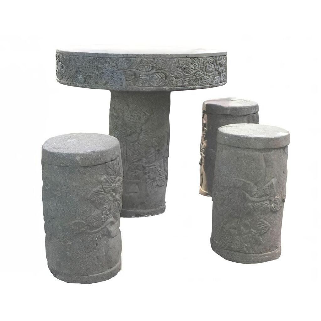  Stein Tisch Mit Hocker - Mensario
