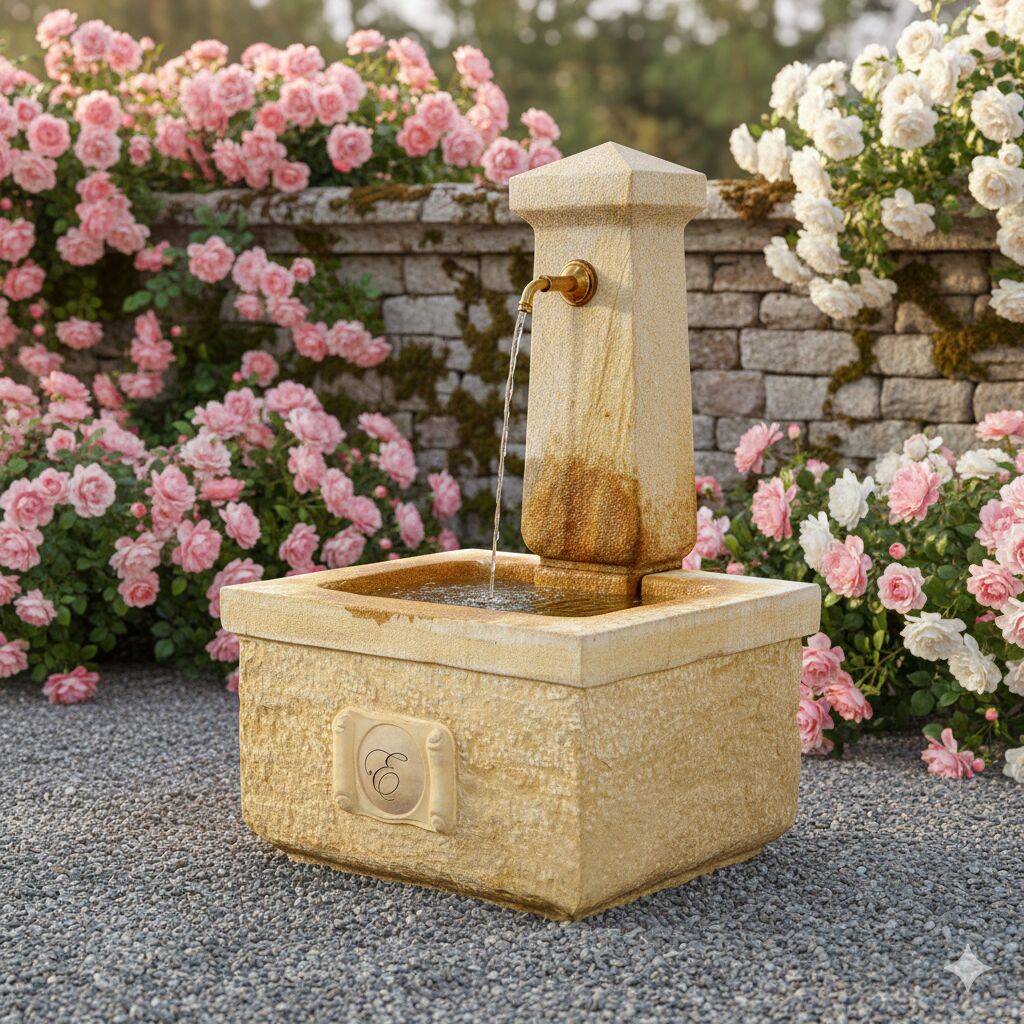  Stein Wandbrunnen Mit Pumpe - La Village