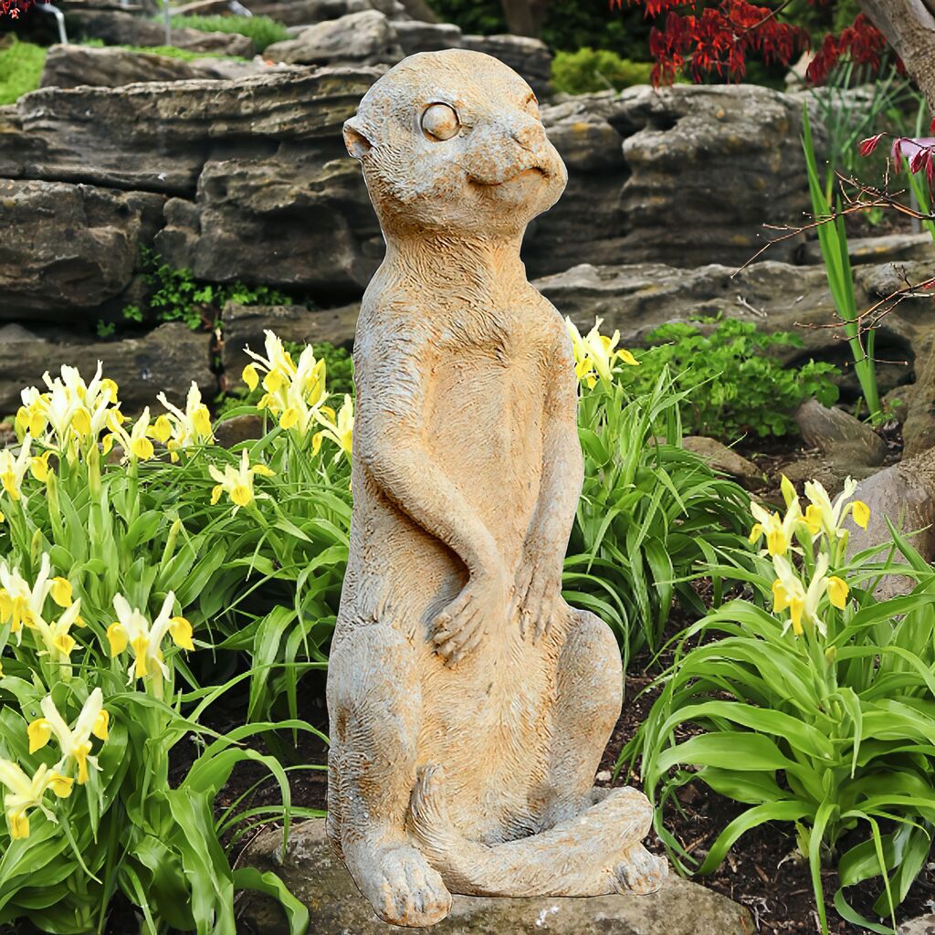  Steinfigur Mit Erdmännchen - Zula