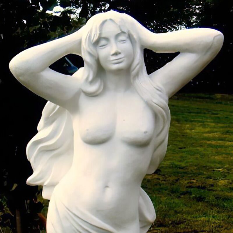  Steinguss Aktfigur Für Die Dekorative Gartengestaltung - Junge Frau Mit Langem Haar - Isabella