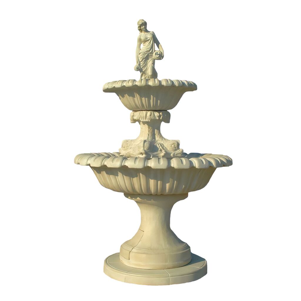  Steinguss Brunnen Für Den Garten Mit Frauenskulptur Im Griechischen Design - Marinella