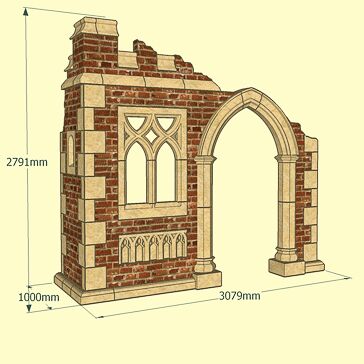  Steinguss Deko Ruine - Chewton Castle