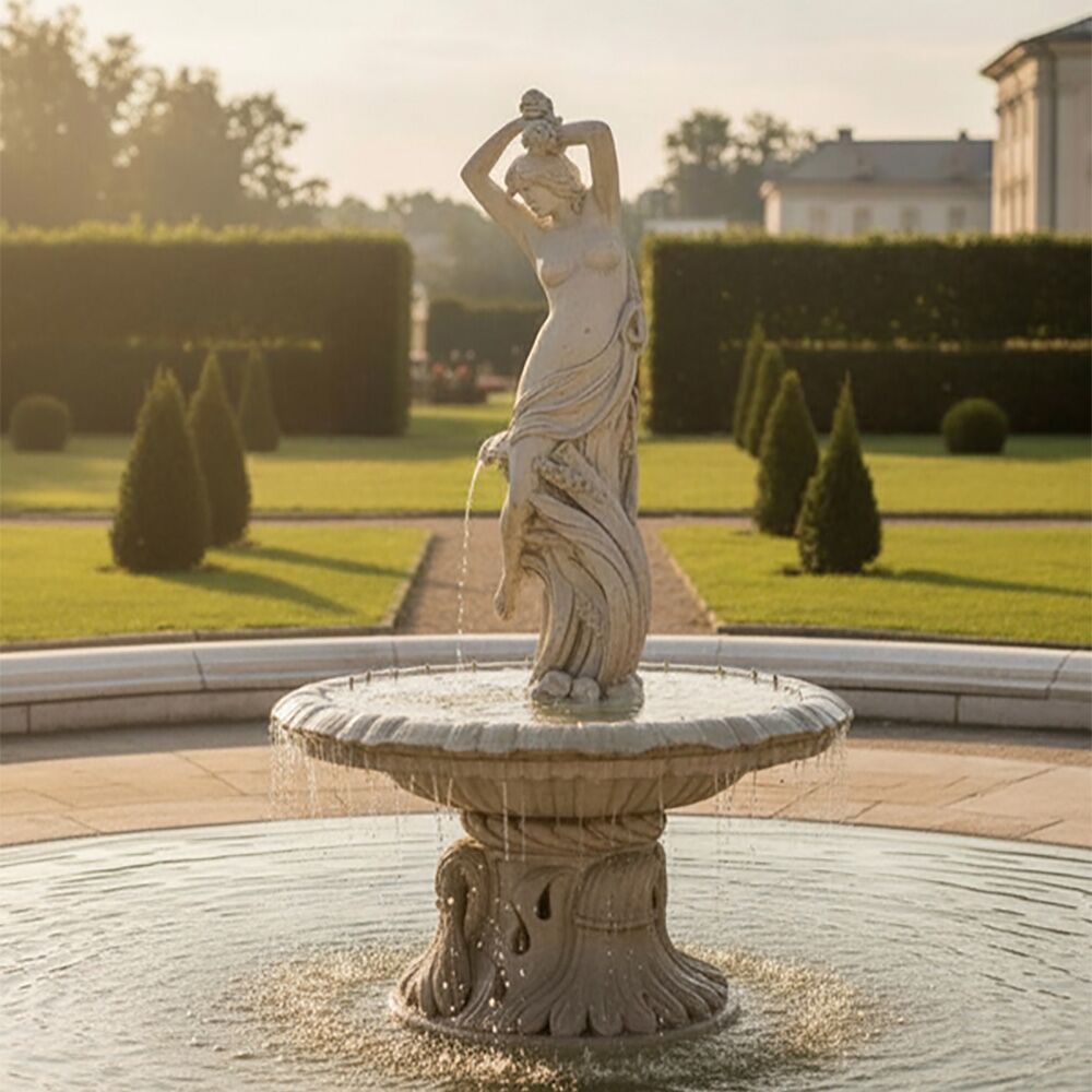 Steinguss Garten Fontäne Mit Einzigartiger Frauen Springbrunnen Skulptur - Franca