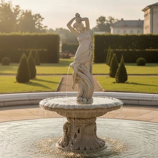  Steinguss Garten Fontäne Mit Einzigartiger Frauen Springbrunnen Skulptur - Franca