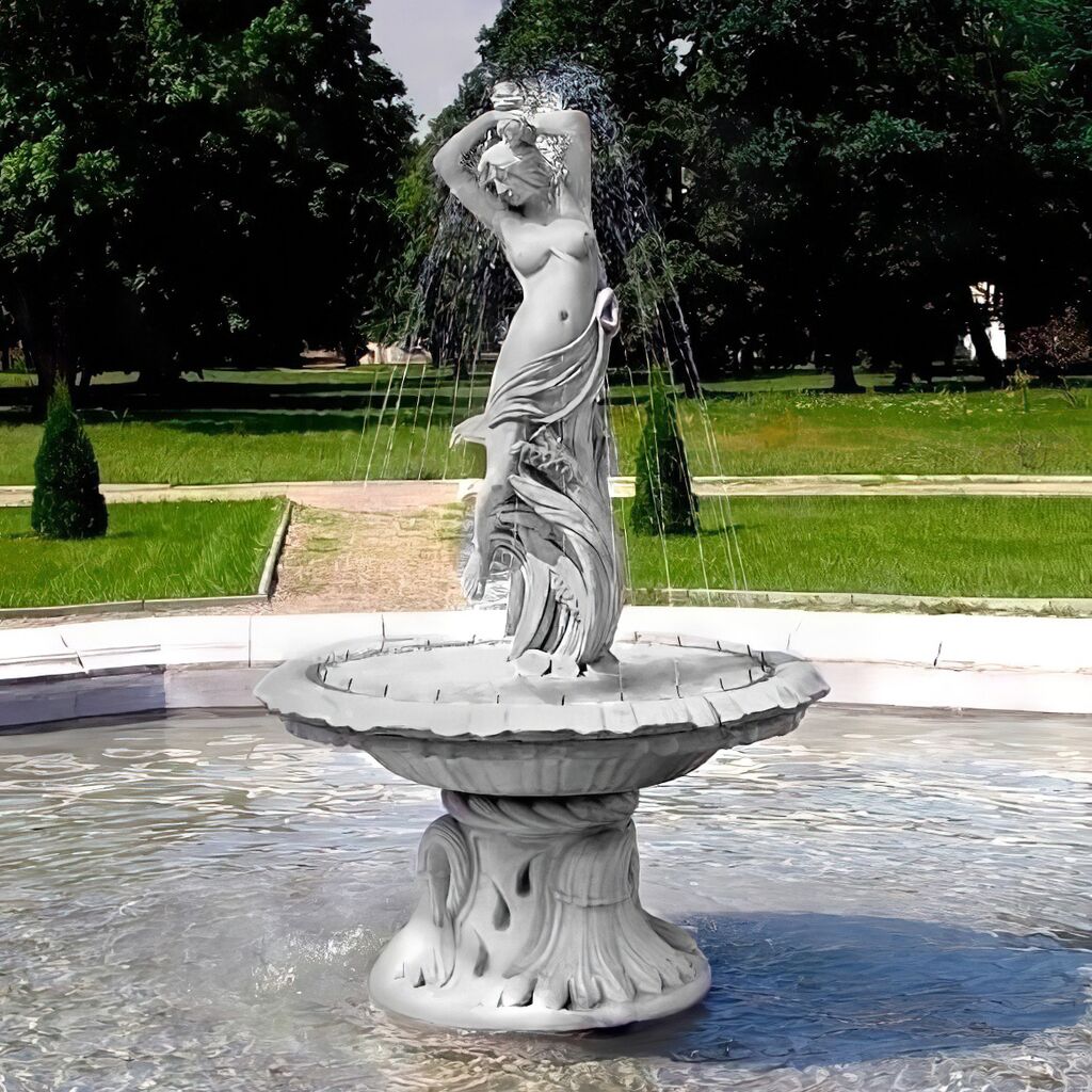  Steinguss Garten Fontäne Mit Einzigartiger Frauen Springbrunnen Skulptur - Franca