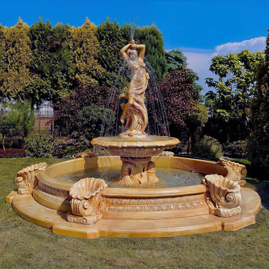  Steinguss Garten Fontäne Mit Einzigartiger Frauen Springbrunnen Skulptur - Franca