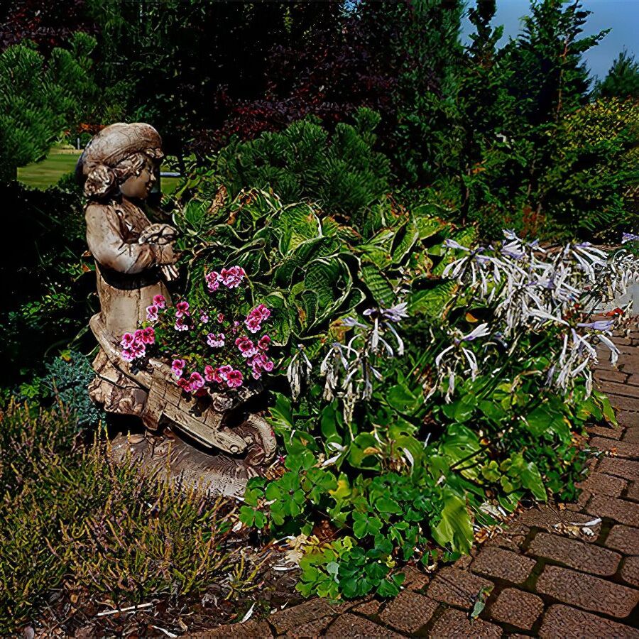  Steinguss Mädchen Skulptur Mit Schubkarre Zum Bepflanzen - Helia