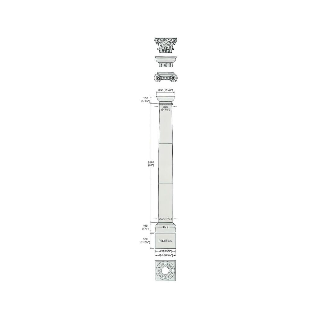  Steinsäule Toskanisches Design Mit Kapitell - Wiltshire