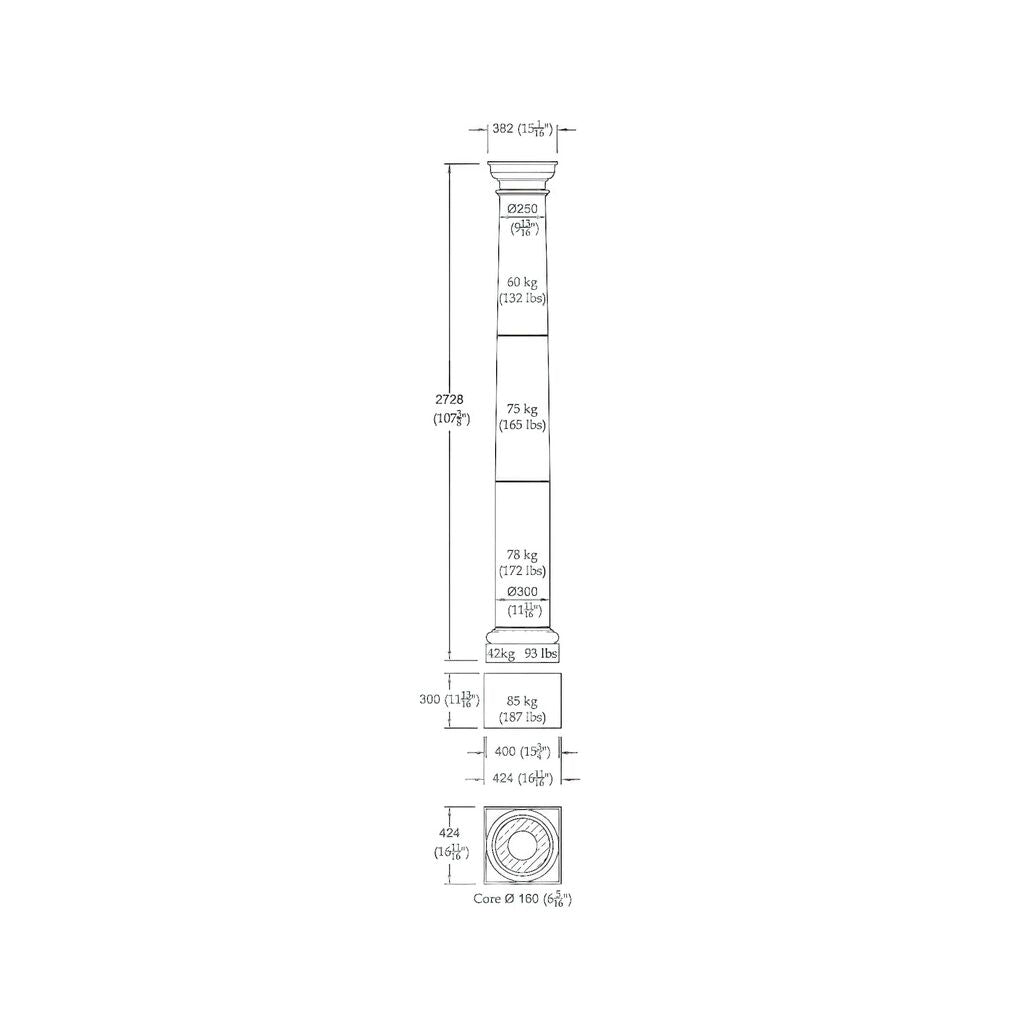  Steinsäule Toskanisches Design Mit Kapitell - Wiltshire