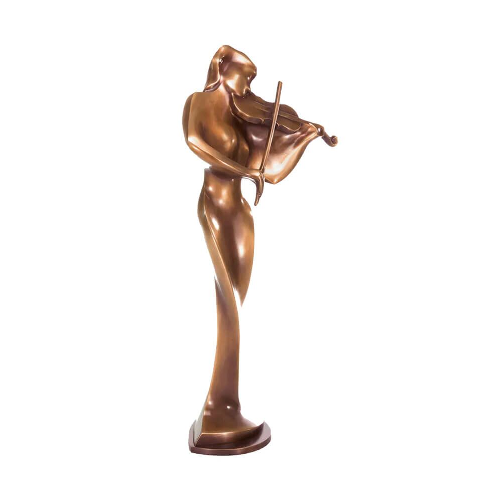  Stilistische Designerstatue Limitiert - Geigerin Aus Bronze - Armonia
