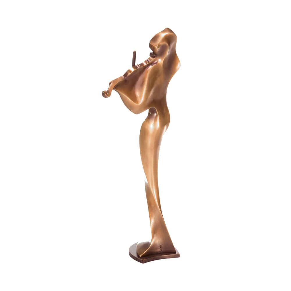  Stilistische Designerstatue Limitiert - Geigerin Aus Bronze - Armonia