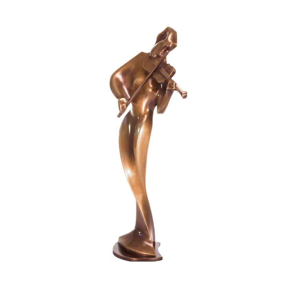  Stilistische Designerstatue Limitiert - Geigerin Aus Bronze - Armonia