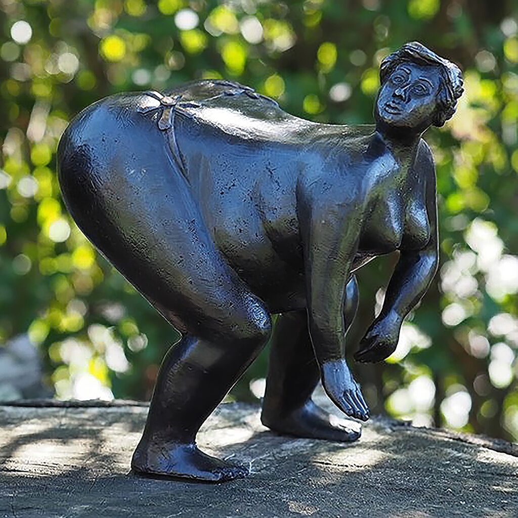  Stilvolle Bronze Frauenskulptur Oppulent - Blick Nach Rechts - Opana Rechts