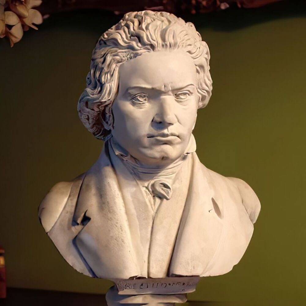  Stilvolle Büste Aus Steinguss Von Ludwig Van Beethoven - Ludwig