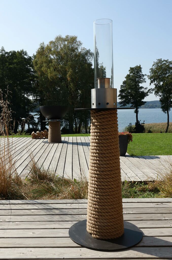  Stilvolle Ethanol Gartenfackel Aus Stahl Mit Jute Seil Von Masuria - Juno Lampe