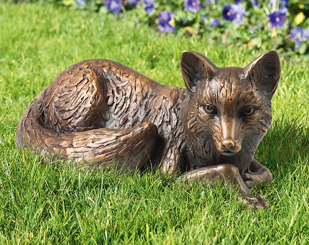  Stilvolle Fuchs Bronzefigur Für Den Garten - Fuchs Liegend