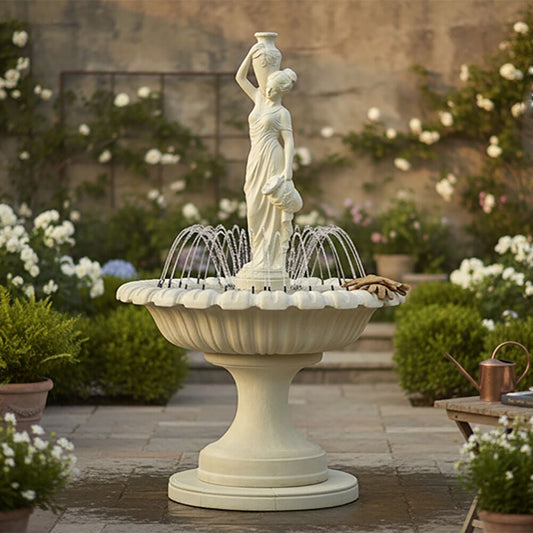  Stilvolle Gartenfontäne Für Springbrunnen Inklusive Pumpe - Frau Mit Krügen - Rebecca