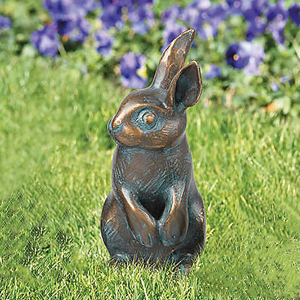  Stilvolle Kaninchenstatue - Bronze Mit Patina - Kaninchen