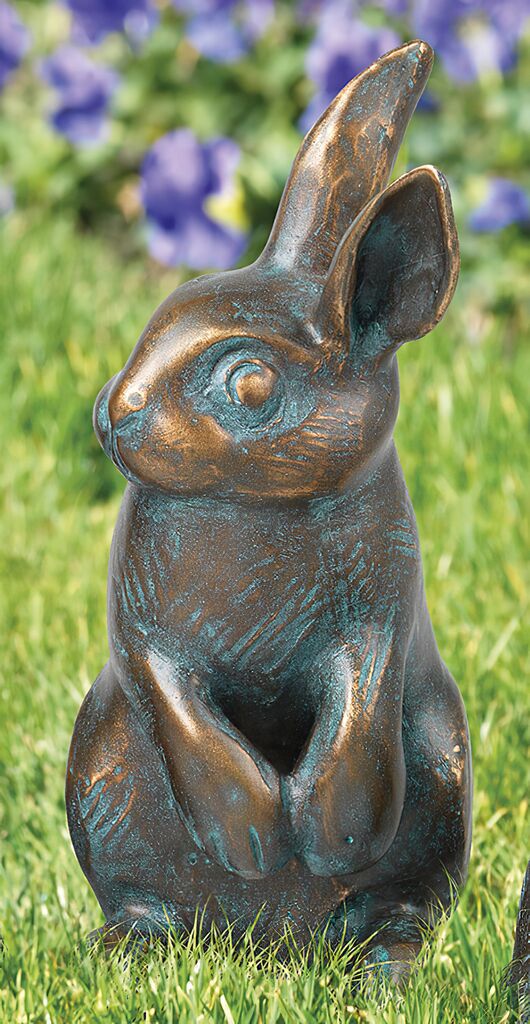  Stilvolle Kaninchenstatue - Bronze Mit Patina - Kaninchen