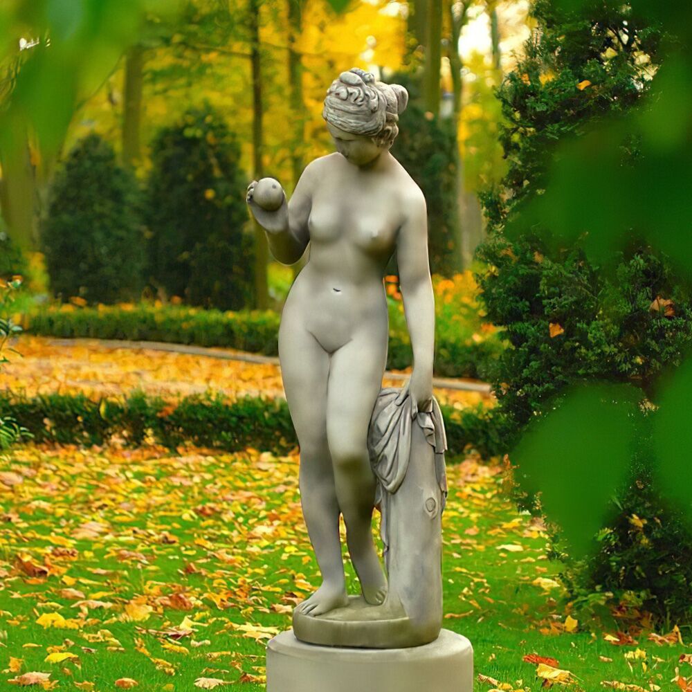  Stilvolle Venus Aktfigur Mit Apfel In Der Hand Für Den Garten - Marta