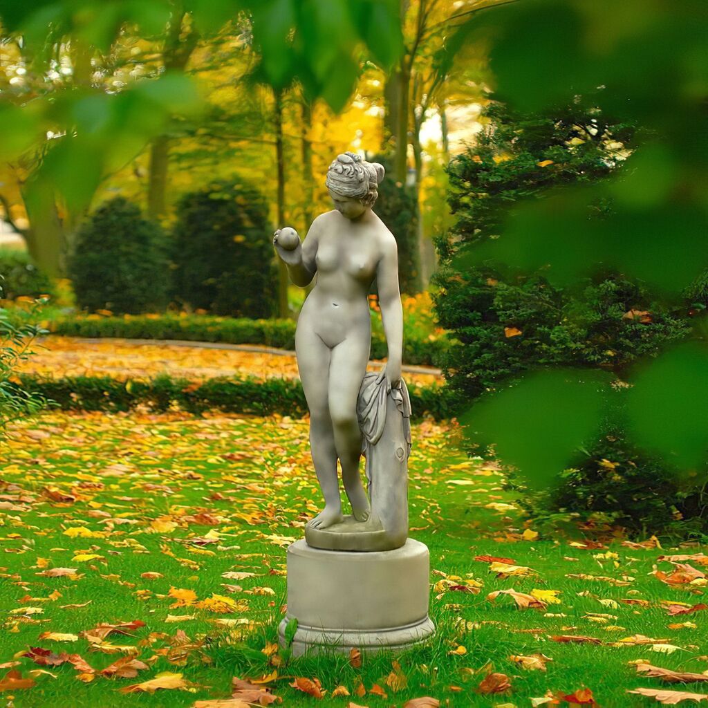  Stilvolle Venus Aktfigur Mit Apfel In Der Hand Für Den Garten - Marta
