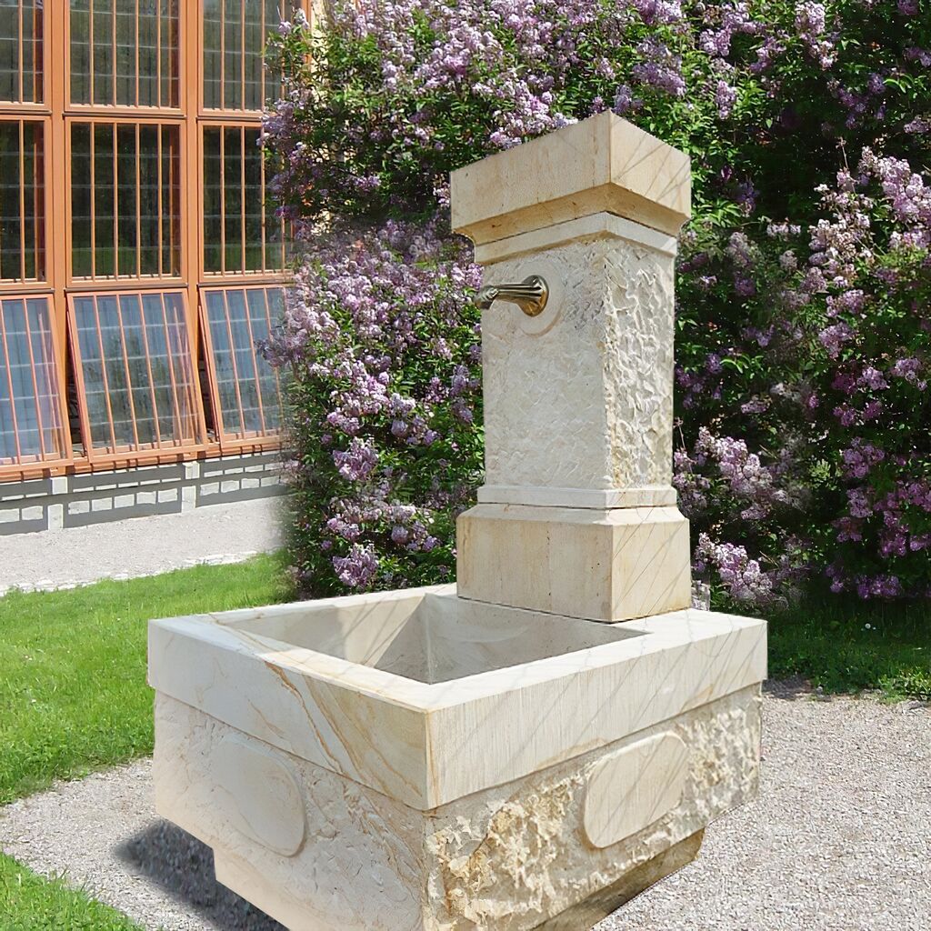 Stilvoller Gartenbrunnen Aus Sandstein - Classico