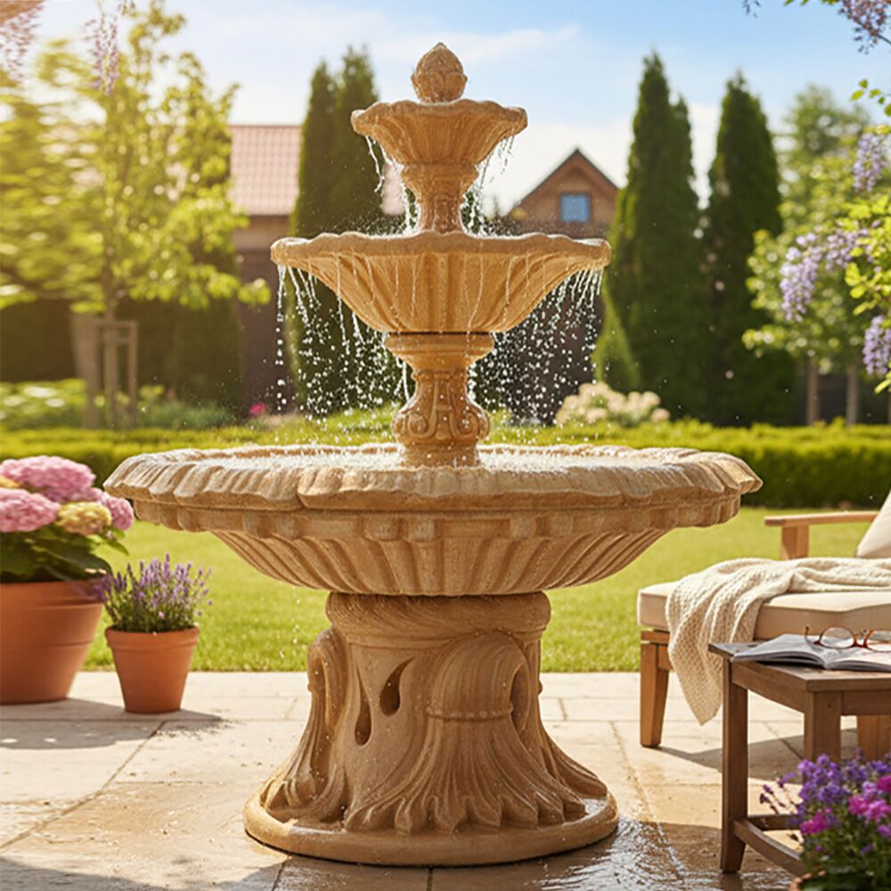  Stilvoller Kaskaden Gartenbrunnen Im Italienischen Stil Mit Pumpe - Clemente