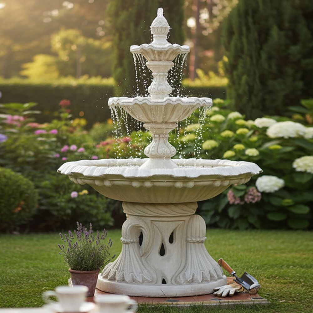  Stilvoller Kaskaden Gartenbrunnen Im Italienischen Stil Mit Pumpe - Clemente