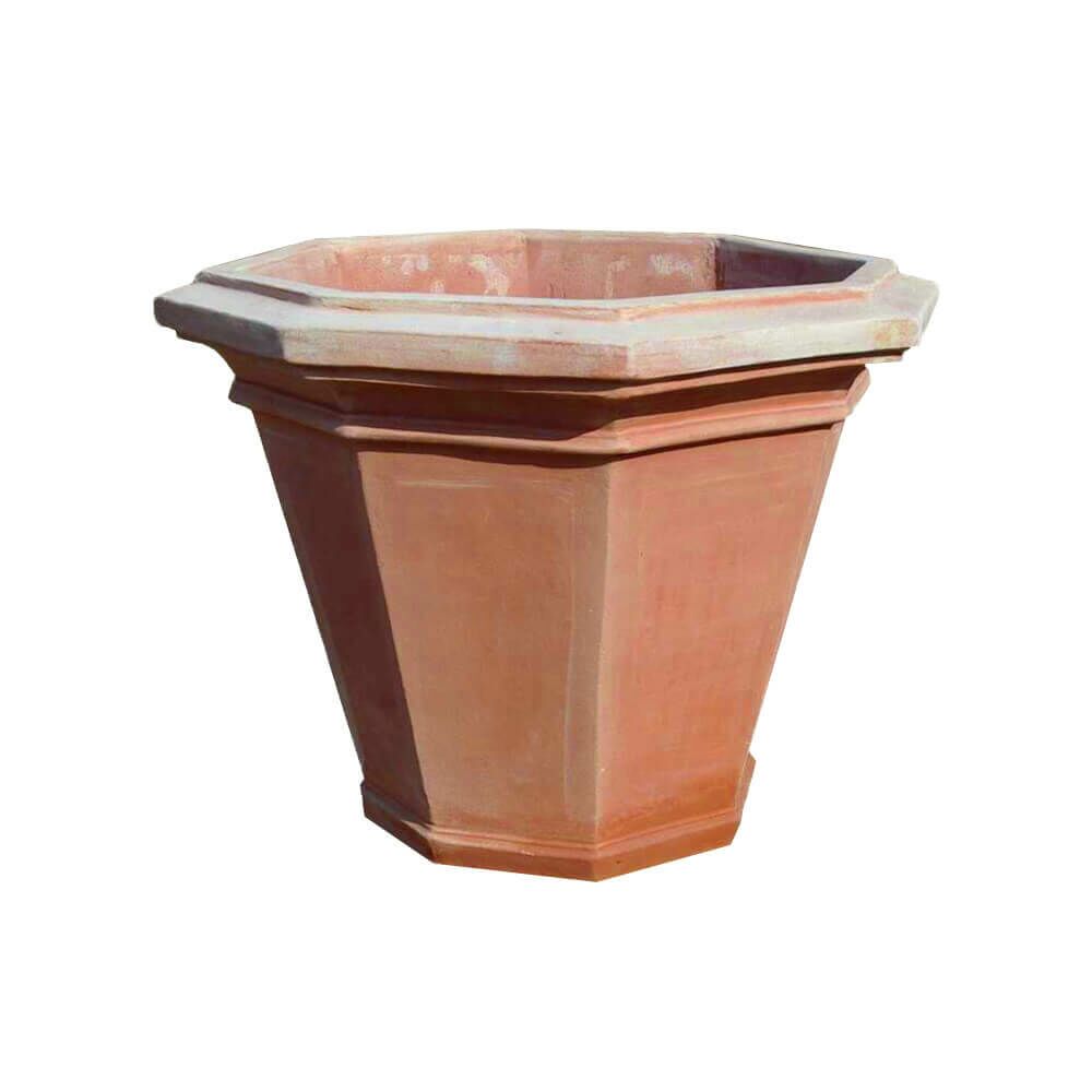  Stilvoller Terrakotta Pflanztopf 8-eckig - Piantatore Milo