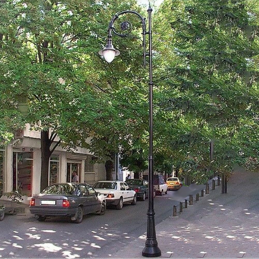  Straßenlaterne Aus Gusseisen Mit Schirmlampe - Hoch - Bente